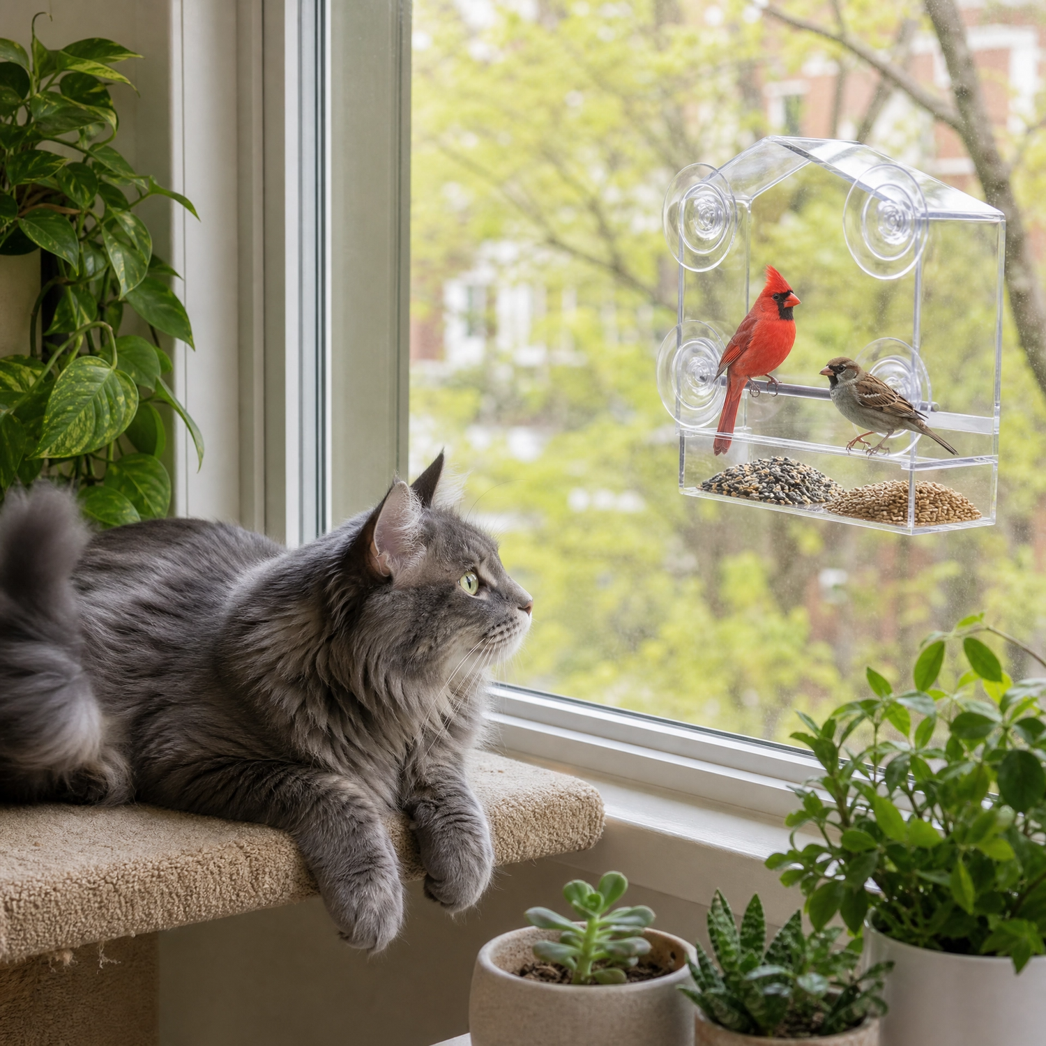 The CatTV™ High-Definition Window Bird Feeder
